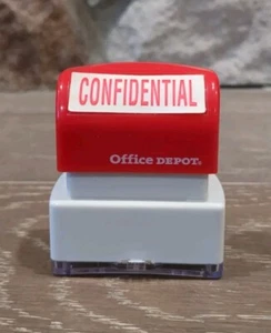 Office Depot "Confidential", Pre-Inked Stamp , Red, 1-3/4 x 1/2 Impression - Picture 1 of 4