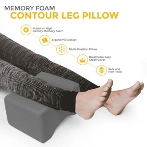 LEG PILLOW ORTHOPAEDIC MEMORY FOAM REDUCE PAIN BACK HIPS KNEE CUSHION SUPPORT - Picture 1 of 10