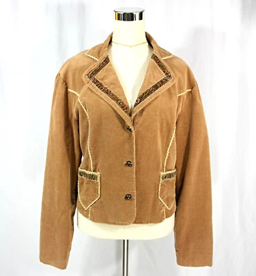 Chaqueta Blazer Coast to Coast Pana Con Cuentas Tres Botones con Bolsillos Tostado M Foto 1 de 4