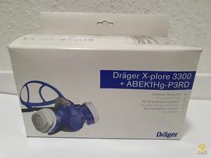 Dräger X-Plore 3300 Halbmaske Atemschutzmaske + Filter ABEK1Hg-P3RD Chemie Lacke - Picture 1 of 8