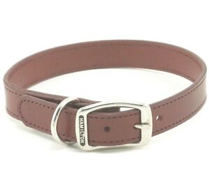 HAMILTON Stitched Leather Dog Collar, 24" x 1", Brown