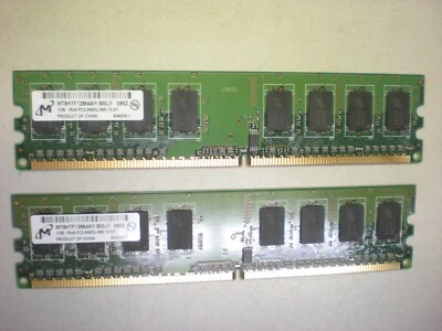 Lot of (2) Micron MT8HTF12864AY-800J1 RAM Chipsets - 1GB - Image 1 of 3