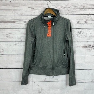 Bench Sweatshirt Womens Large Gray Full Zip Thumb Holes Gym Pockets - Picture 1 of 13