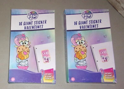 Juego de 2 cajas de aula - My Little Pony - 16 pegatinas gigantes de San Valentín cada una Foto 1 de 2