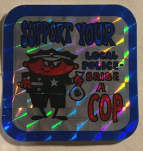 SUPPORT YOUR LOCAL POLICE VINTAGE 1970's PRISM DECAL STICKER 2.75" x 2.75" NOS - Picture 1 of 1