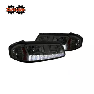 For 00-05 Chevy Impala Chrome Headlights Smoked Lens w/LED DRL Upgrade Head Lamp - Picture 1 of 3