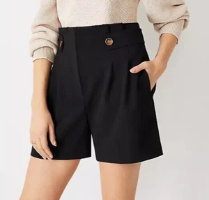 Ann Taylor The Paperbag Short Size 10 Black Dress Shorts - Picture 1 of 14