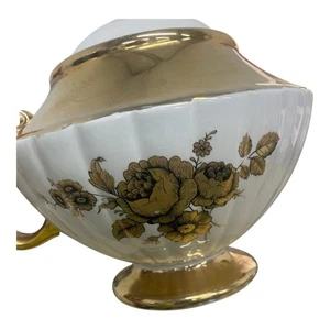 Ellgreave Gold Lustre Teapot Gold Floral Design Vintage Antique Collectable - Picture 1 of 10
