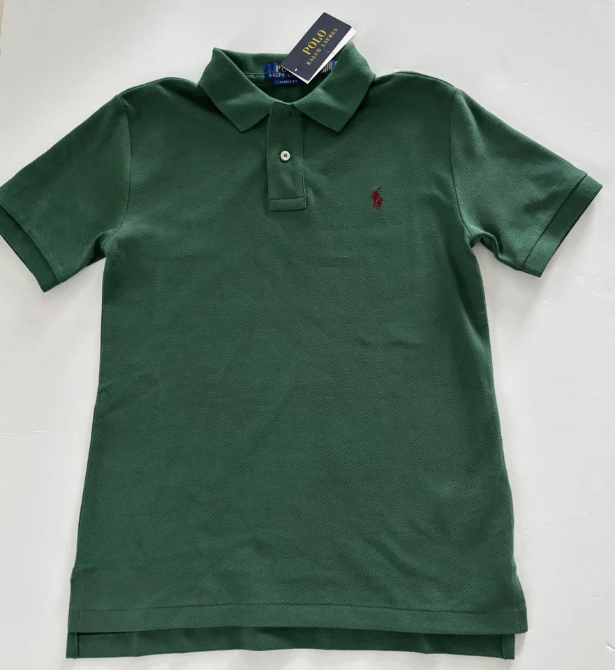 NWT, Boys POLO RALPH LAUREN Green Mest Polo Shirt. M(10-12). Eu 146/152 - Image 1 of 1