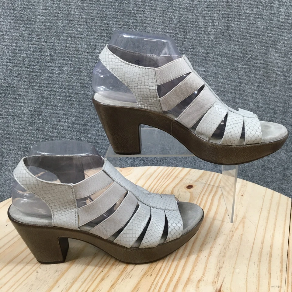 Munro American Sandals Womens 8.5 M Cookie Slingback Gray Peep Toe Block Heels - Image 1 of 4