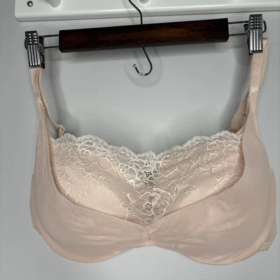 Sutiã Victoria's Secret 38 D rosa renda push-up cami bralette com aro renda - Imagem 1 de 4