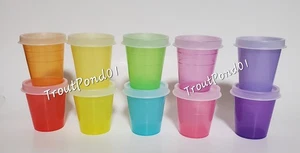 TUPPERWARE Midgets Mini Bowls 2oz Set 10 Small Cups Purple Lilac Blue Pink Red + - Picture 1 of 12