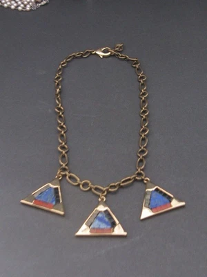 Lulu Frost Triangular Lapis Carnelian Onyx Necklace EUC - Image 1 of 4