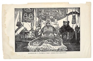 Antiker Druck Stikene Chief Shaks im Staat Sitka Alaska 1879 - Bild 1 von 2