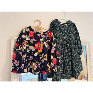 Gap Girl’s Floral Print Cotton Top & Corduroy Dress 2 Piece Bundle Sz Small 6/7 - Picture 1 of 7