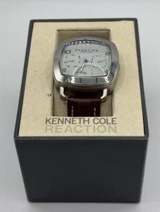 Kenneth Cole Reaction RK-1021 Analog Quartz Leather S-Steel men's Wristwatch - Picture 1 of 9