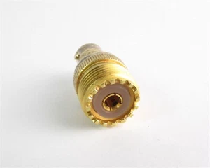 Used BNC/F Polarized With Pin Contact to UHF/F Gold Plated Connector Adapter - Picture 1 of 3