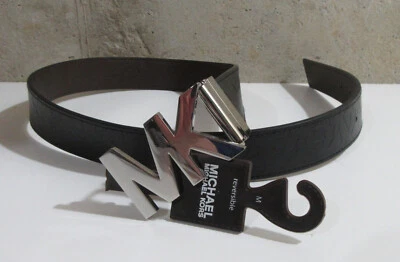 Cinturón reversible Michael Kors para mujer negro logotipo de firma/marrón nuevo con etiquetas Foto 1 de 4