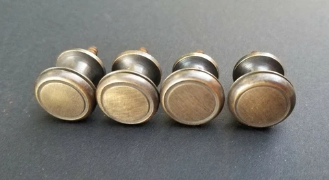 4 Solid Brass Stacking Barrister Bookcase 5/8"dia Knobs drawer Pulls #K26 Cover