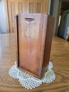 Antique Vintage Primitive Wood Candle Box Sliding Lid 10"×5.5"×3.5"
