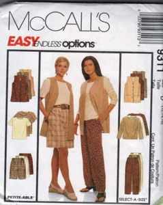 Vintage Sewing Pattern McCall's 9311 Easy Sew Vest, Top, Pull-On Pants or Shorts - Picture 1 of 3