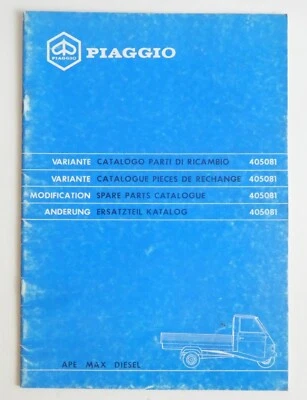 Catalogo parti di ricambio PIAGGIO ape max diesel - Immagine 1 di 4