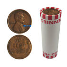 Roll Of 50 - Random Date 1c Lincoln Wheat Cent Pennies Full Roll