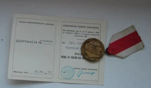 POLISH POLAND MEDAL ARMY MILITARY DEFENSE medal + DOC 1977 year, communist type - Picture 1 of 4