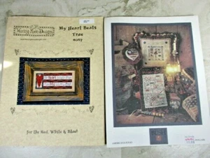Patriotic America Themed Cross Stitch Patterns Americana Folio & My Heart Beats - Picture 1 of 6