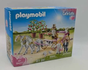 Playmobil 9427 wedding carriage with bridal couple dream wedding carriage bride New - Picture 1 of 10