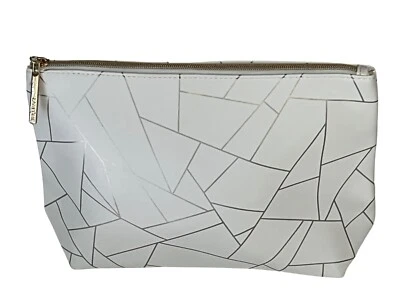 ¡Nuevo! Bolsa de maquillaje de viaje Lancome Paris blanca/dorada bolsa de cosméticos LM6 Foto 1 de 4