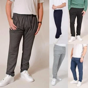 M*S Mens Lightweight Cotton Rich Straight Leg Joggers Lounge Pants - Picture 1 of 29