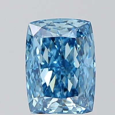 Unique 1 CT Blue Cushion Cut Lab Grown Diamond for Engagement Ring - Image 1 of 2