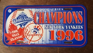1996 NY YANKEES WORLD SERIES CHAMPIONS LICENSE PLATE - Picture 1 of 3