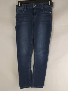 Member's Mark Girl's Favorite Knit Denim Jean Distressed Whiskered Size 10/12 - Picture 1 of 6