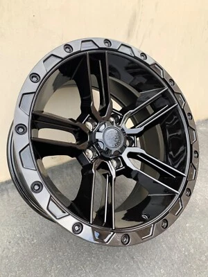 Set of 5 - 17x8.5 American Outlaw RAILCAR black tint 5x5 wheels for a WRANGLER - Image 1 of 4