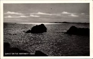 SUNSET on the Northwest Coast RPPC Postcard - Picture 1 of 2