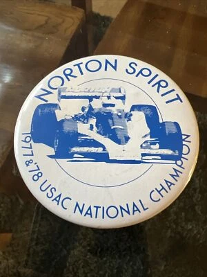 3" Norton Spirit USAC National Champion Indy Car Racing Pinback Button 1977 1978 - Image 1 of 2