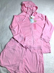 Sudadera con capucha Earth Yoga para mujer Eco Terry rosa rosa lavada y algodón orgánico corto XXL NUEVA CON ETIQUETAS - Imagen 1 de 13