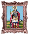Gemlde Ikonen Heiligenbild mit Rahmen 56x46cm San Vito Martire mit dem Hund Mix