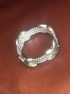 Vintage Sterlingsilber Dreifach Seil verdreht Kabel Crossover X Band Ring 925 Gr. 7 - Bild 1 von 7