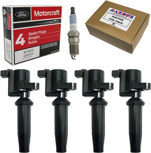 Set of 4 Ignition Coils + 4 OEM SP541A Double Platinum Spark Plugs for Ford Esca - Picture 1 of 7