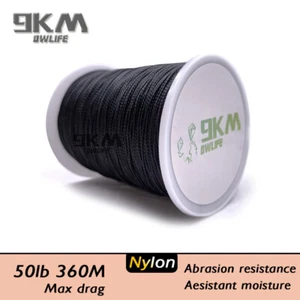 9KM 360m/1200ft 50lbs Kite Line String Twisted Black Nylon Line Spinner Cord - Picture 1 of 4