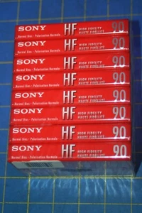 SEALED NEW SONY HF 90 Minute Blank Audio Cassette Tapes High Fidelity 8 pack - Picture 1 of 4