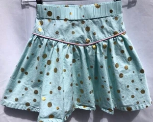 Matilda Jane Hello Lovely Gilded Greens Skirt Sz 8 Gold Foil Dot Aqua Mint EUC - Picture 1 of 4