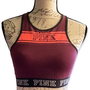 Victoria’s Secret Pink Maroon Red Sports Bra Size Small - Picture 1 of 2