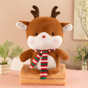 DECKE MIT KISSEN 2in1 Maskottchen HIRSCH HIRSCH II - Bild 1 von 2