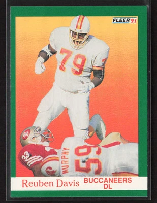 Reuben Davis 1991 Fleer #372 Tampa Bay Buccaneers - Image 1 of 2