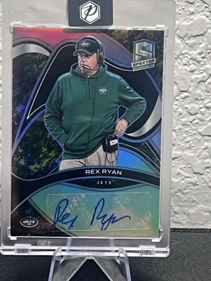 2022 Panini Spectra Signatures Rex Ryan #SIG-RRY Neon Splatter Prizm /8 (AU) - Image 1 of 2