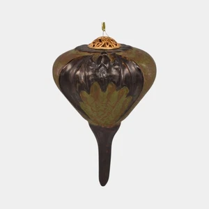 Ephraim Faience Hand Made Pottery Green Algae Bat Halloween Ornament - Picture 1 of 6